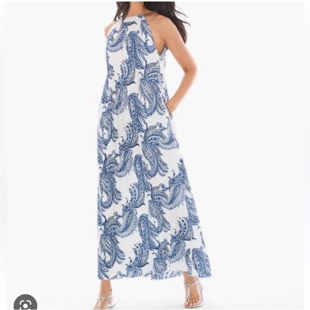 Chico's Blue and White Maxi Dress